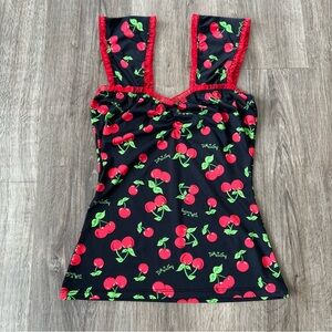 Demi Loon Black Cherry Print Top